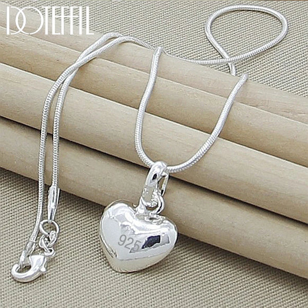 Snake Chain Heart Charm Necklace