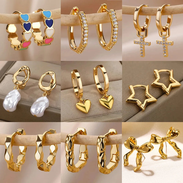 Heart Zirconia Earrings