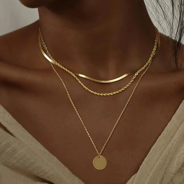 Snake Chain Layered Twisted Necklace