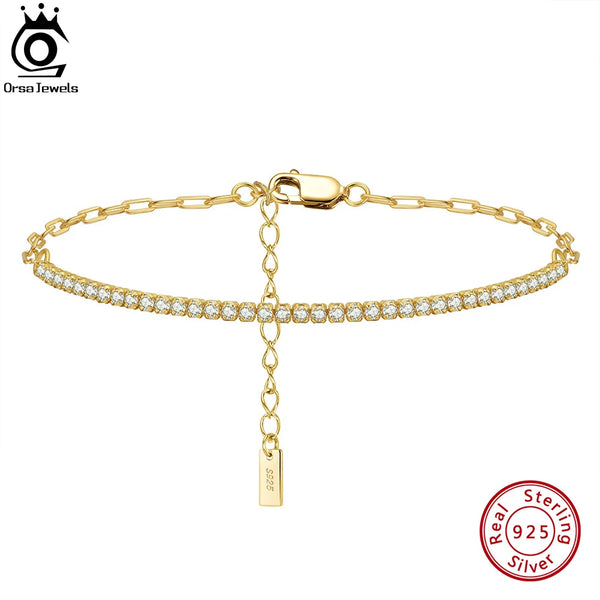Paperclip Chain Tennis Bracelet