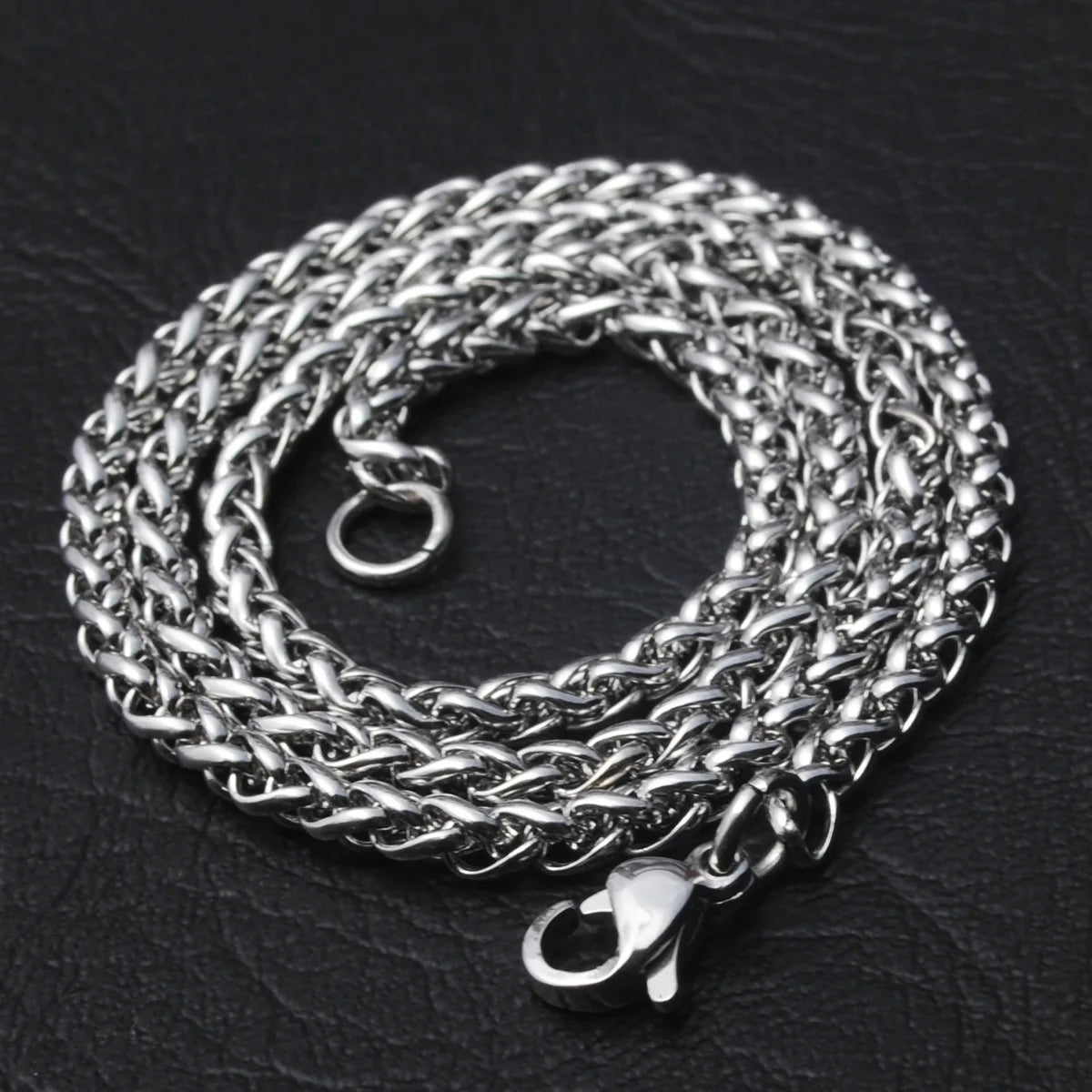 Rope Chain Pendant Black Enamel Necklace