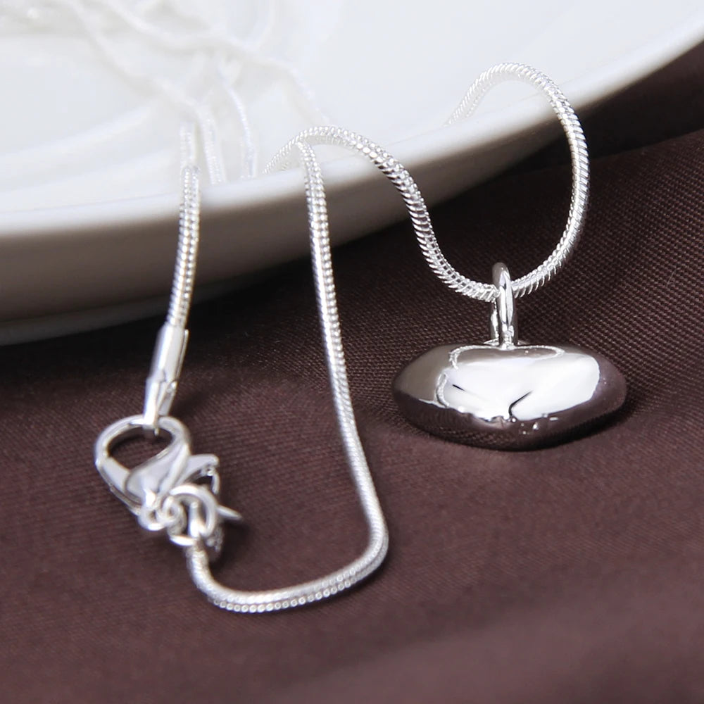 Snake Chain Heart Charm Necklace