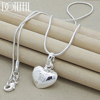 Snake Chain Heart Charm Necklace