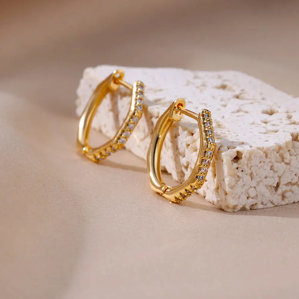 Heart Zirconia Earrings