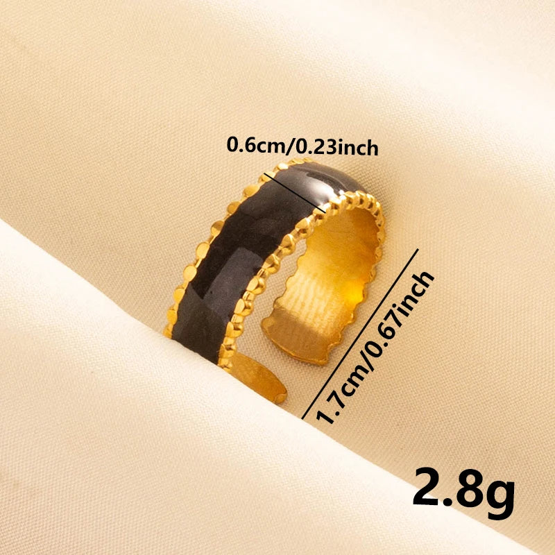 Minimal Black Enamel Ring