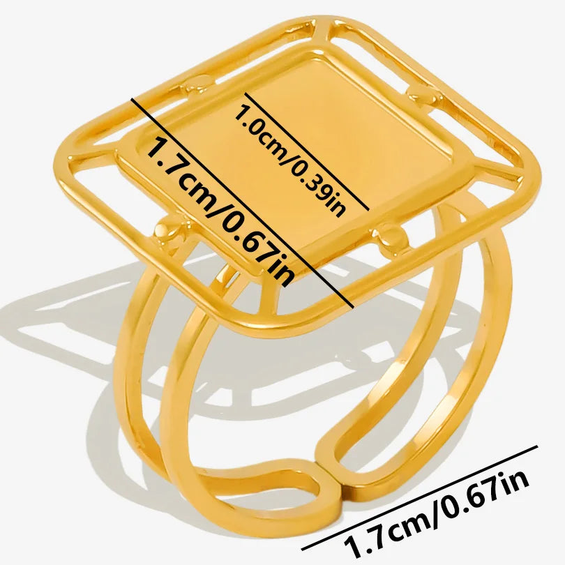 Teardrop Geometric Ring