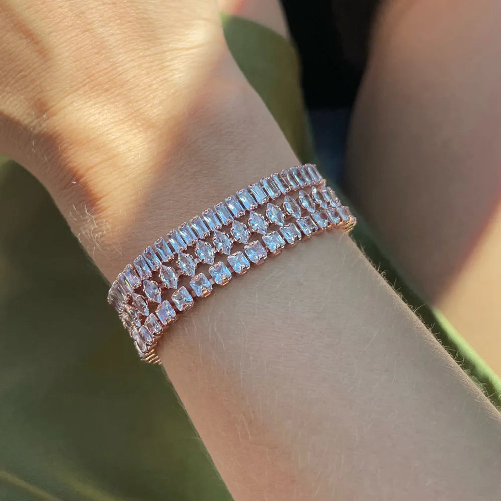 Tennis Crystal Mixed Shape Bracelet