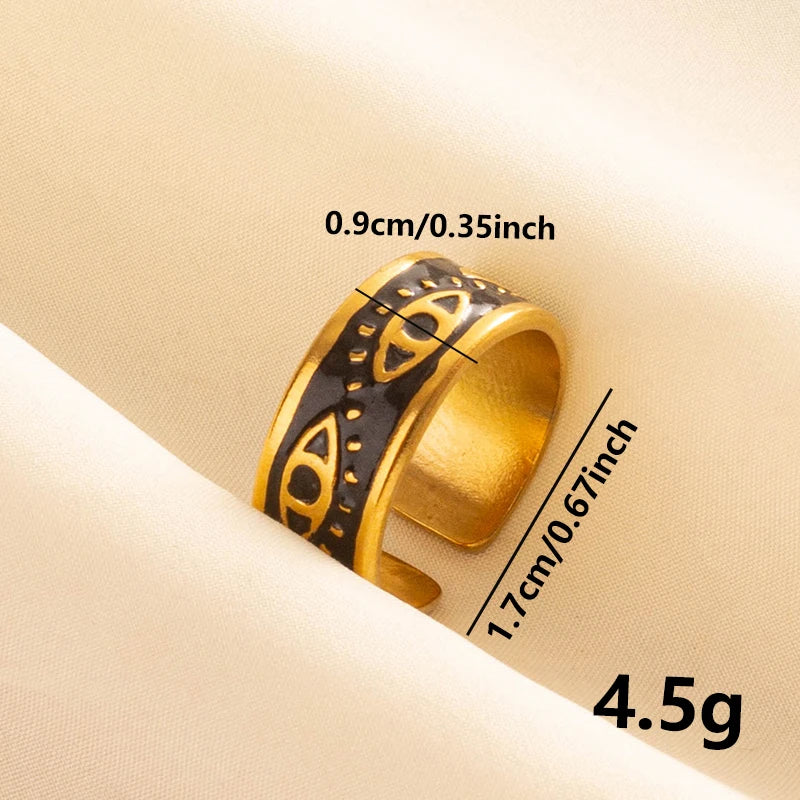 Minimal Black Enamel Ring