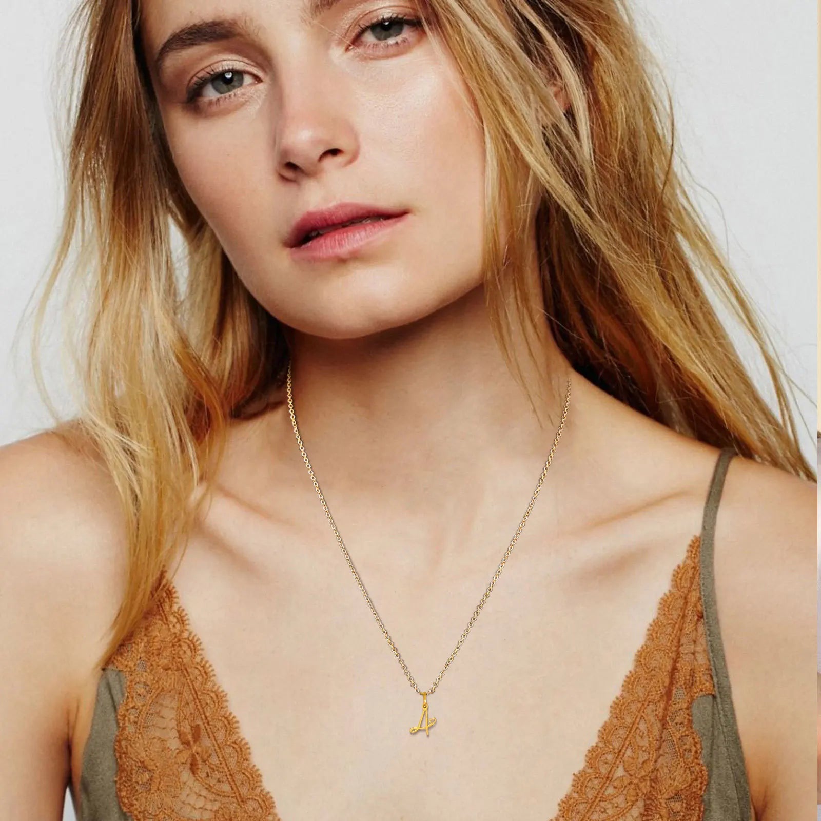 Heart Pendant Initial Necklace