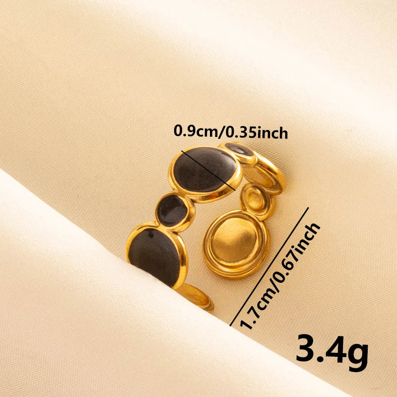 Minimal Black Enamel Ring