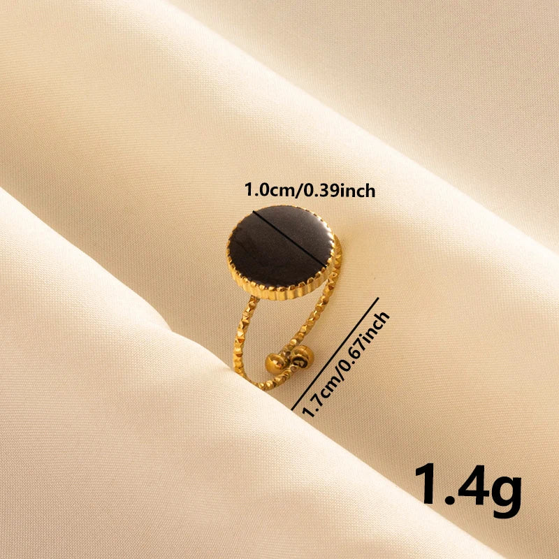 Minimal Black Enamel Ring