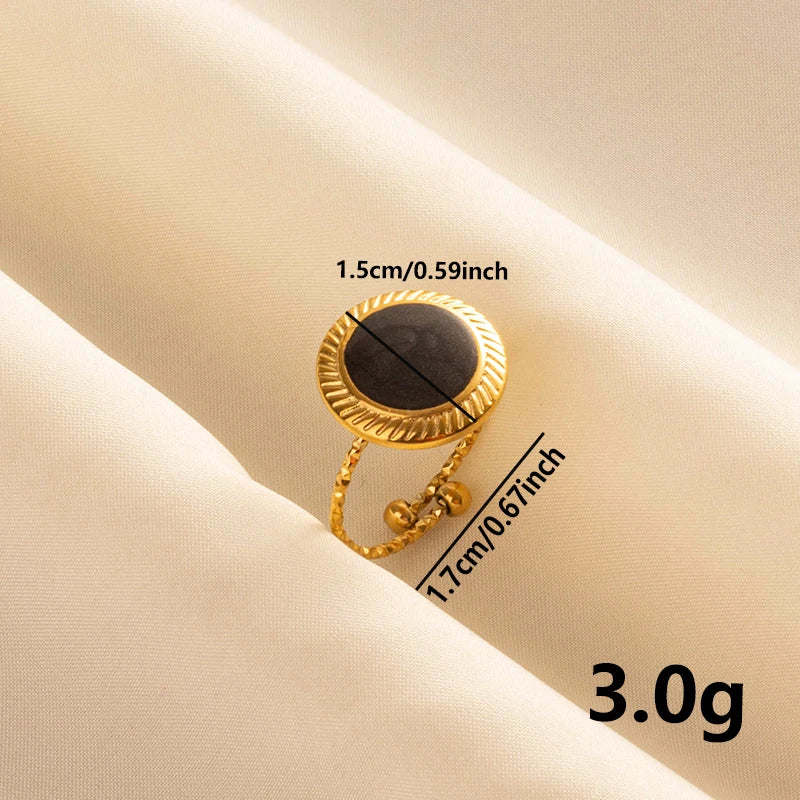 Minimal Black Enamel Ring
