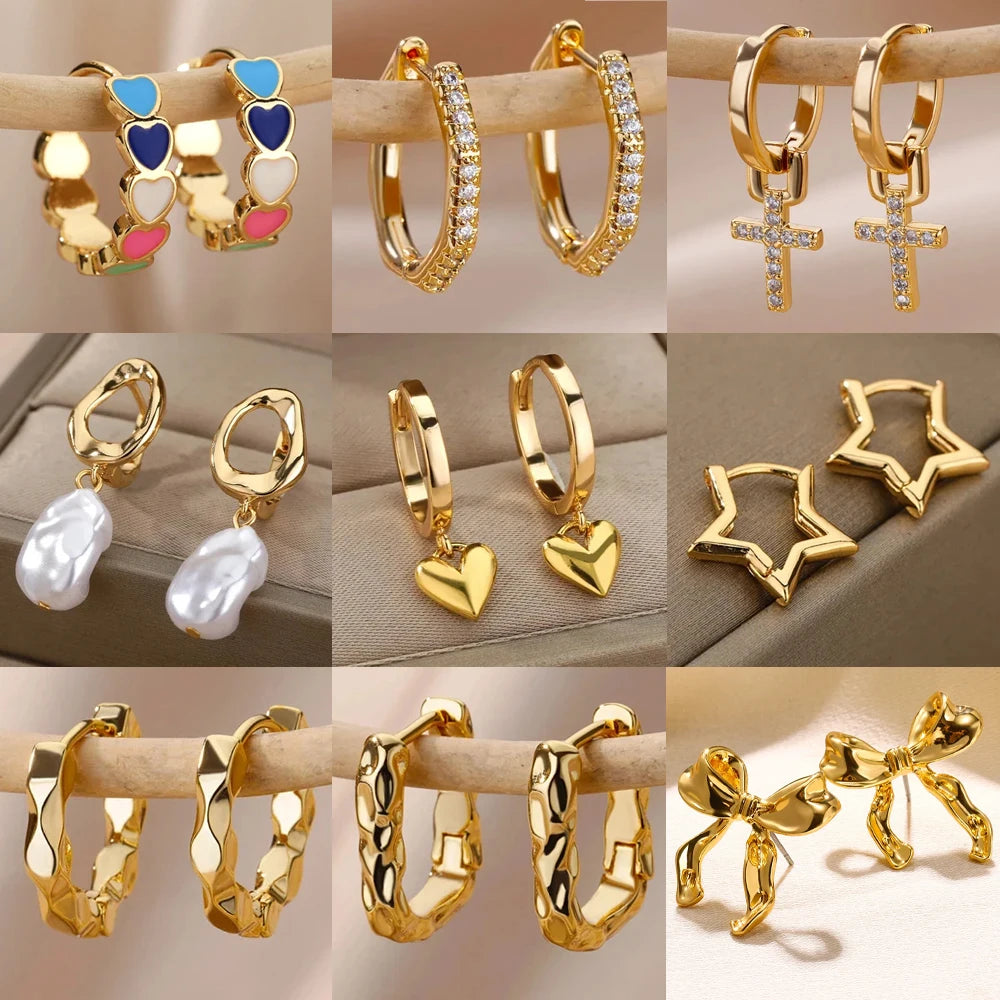 Heart Zirconia Earrings