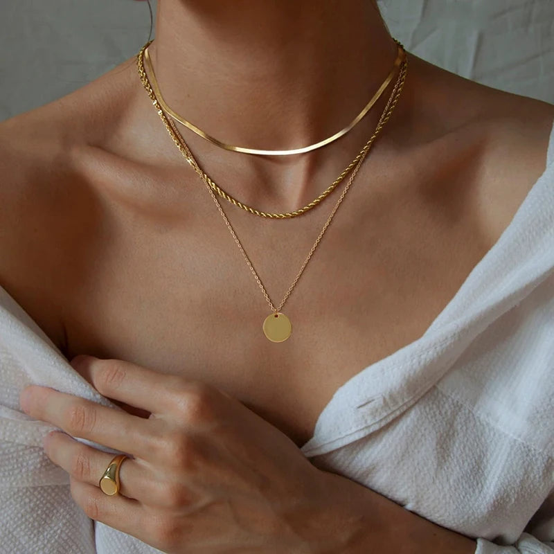 Snake Chain Layered Twisted Necklace