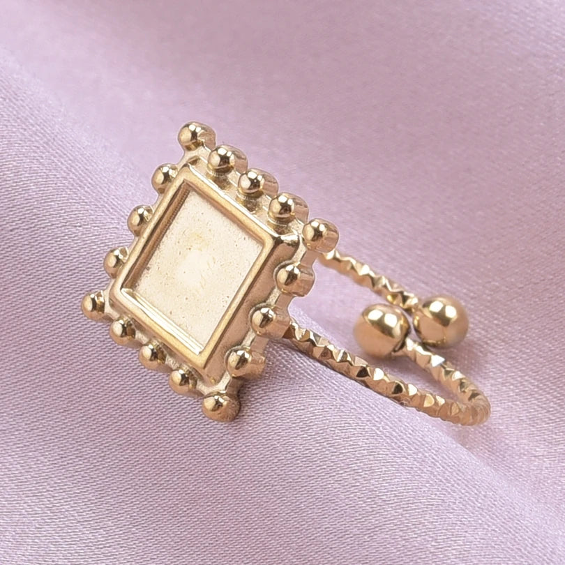 Teardrop Geometric Ring