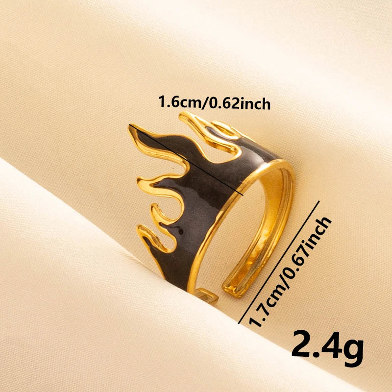 Minimal Black Enamel Ring