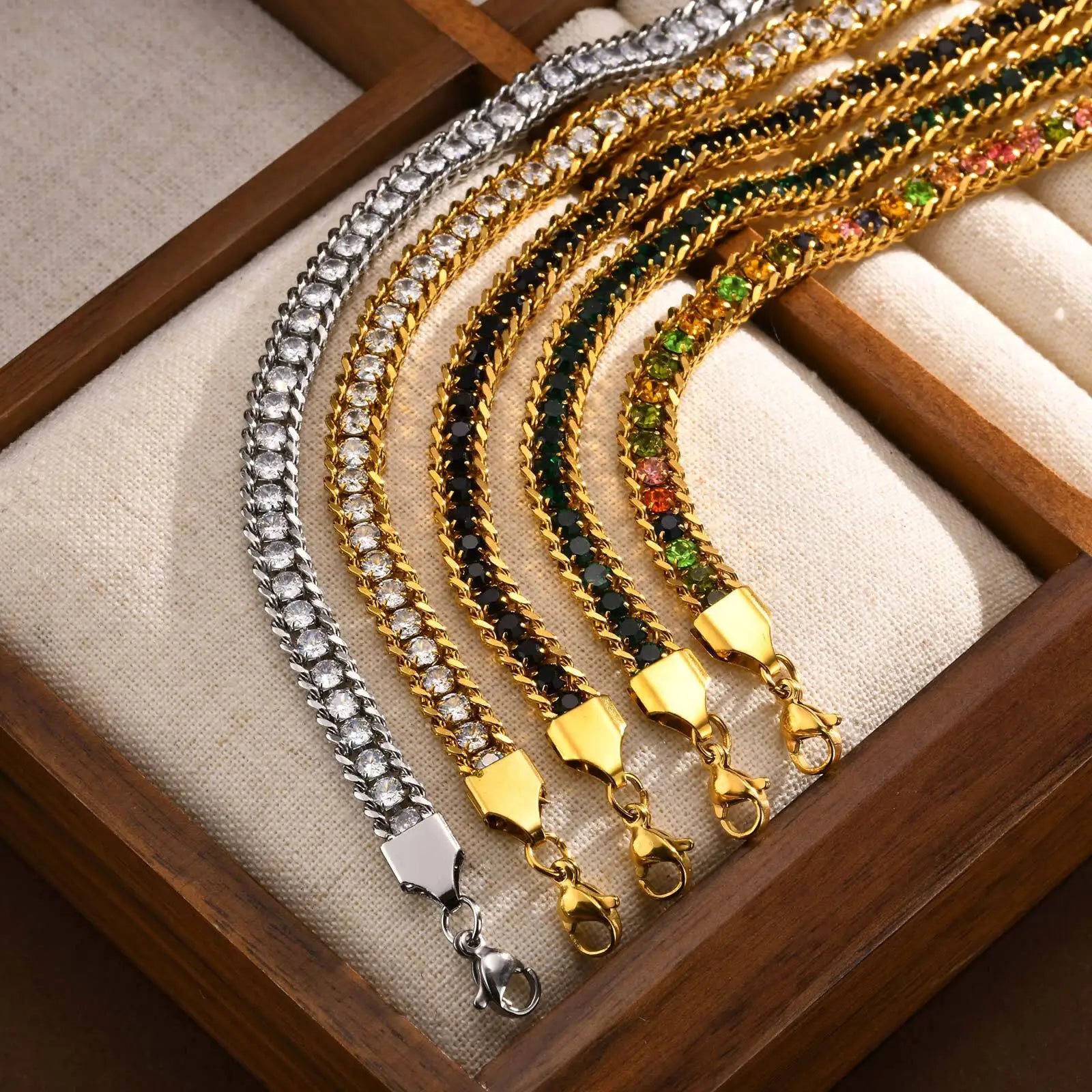 Tennis Zirconia Charm Bracelet