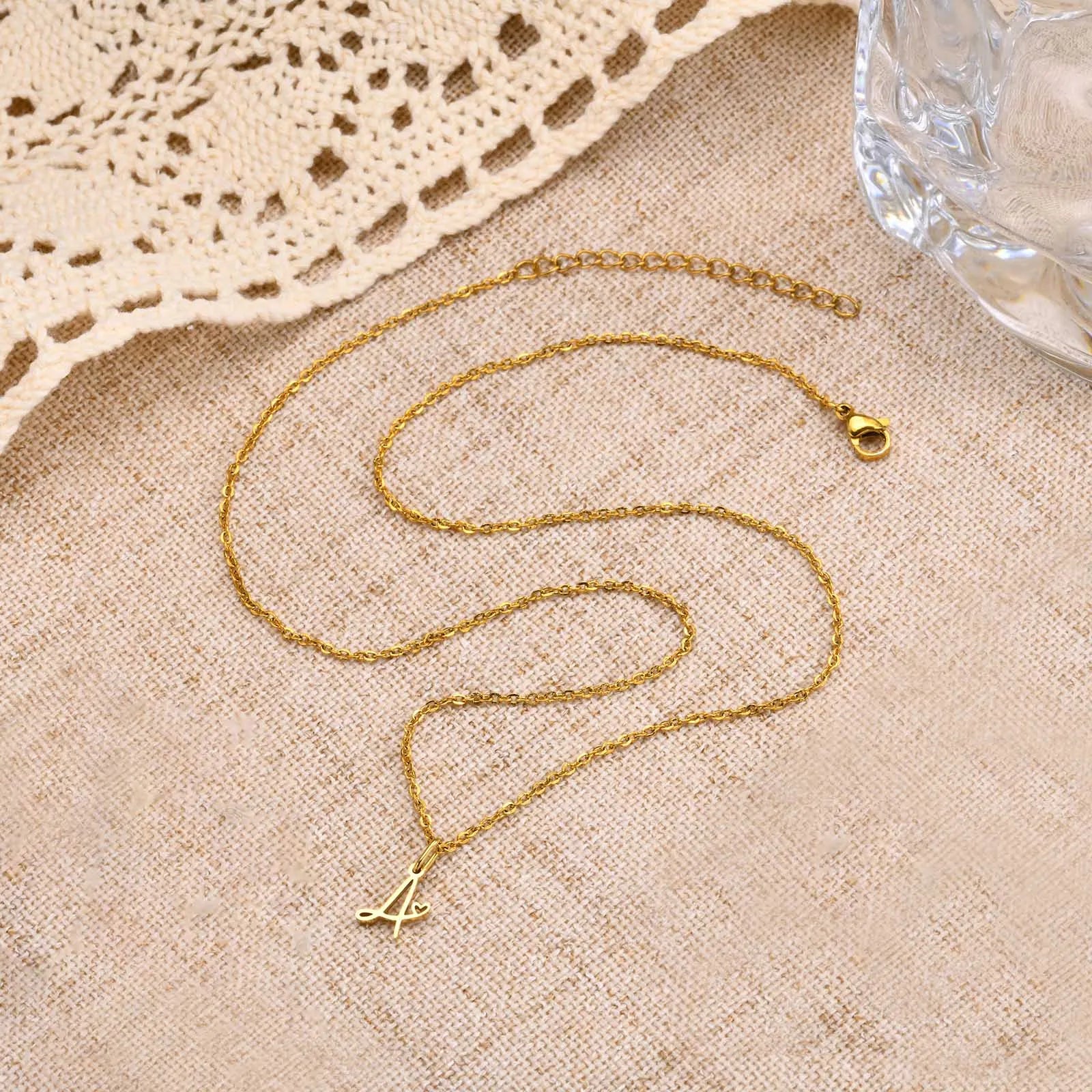 Heart Pendant Initial Necklace