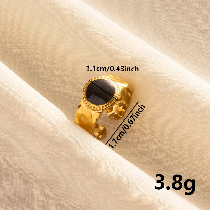 Minimal Black Enamel Ring
