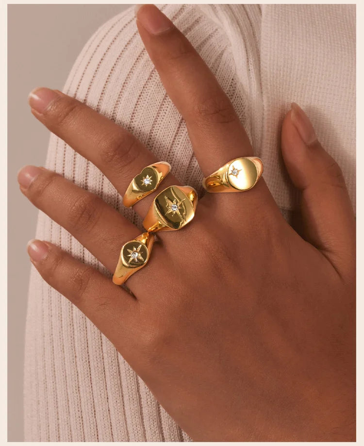 Signet Zirconia Ring