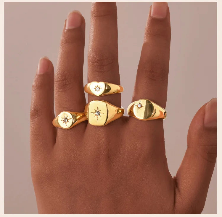 Signet Zirconia Ring
