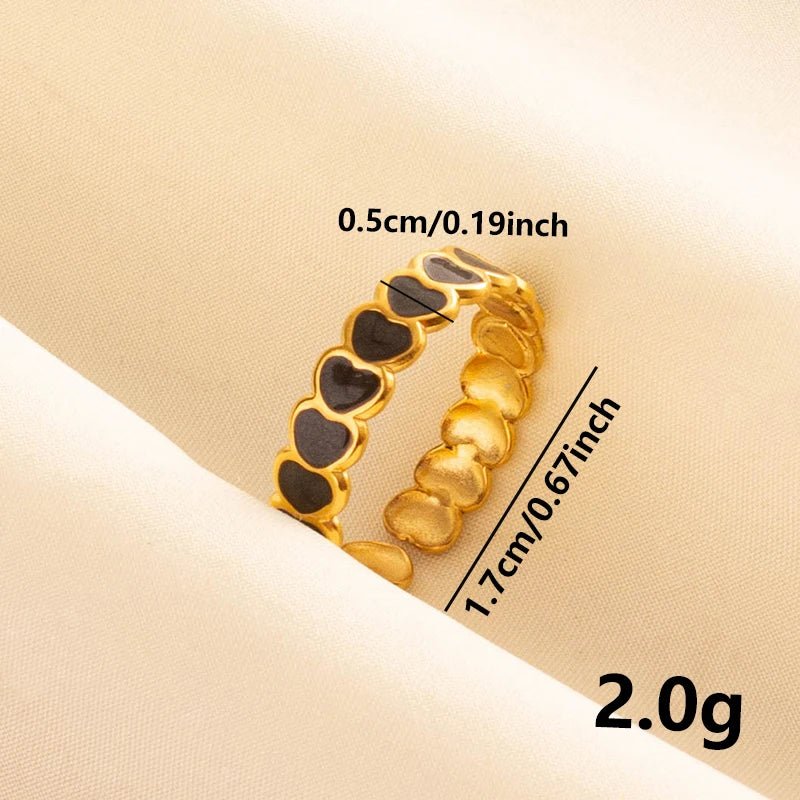 Minimal Black Enamel Ring