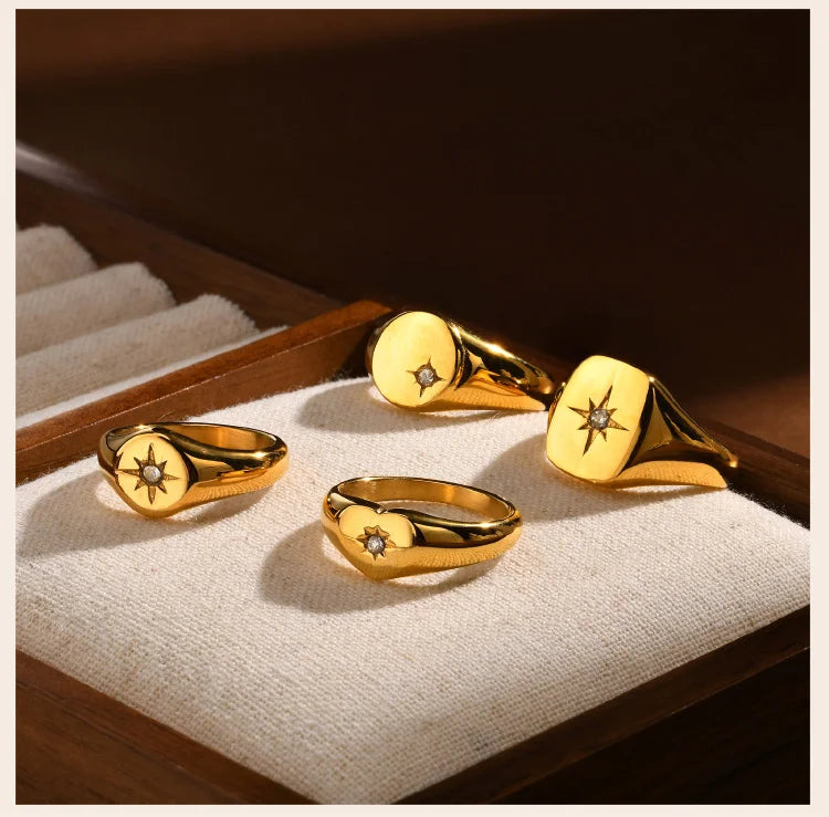 Signet Zirconia Ring