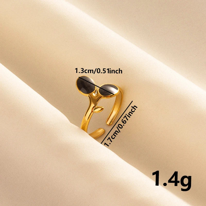 Minimal Black Enamel Ring