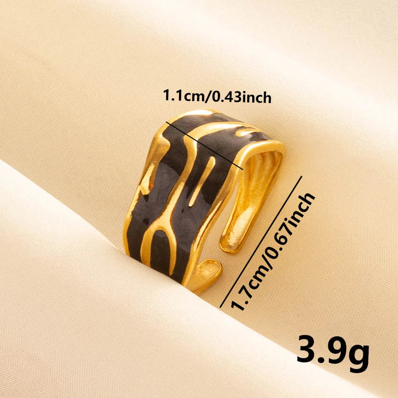 Minimal Black Enamel Ring