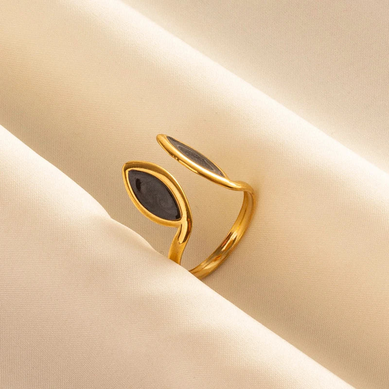 Minimal Black Enamel Ring