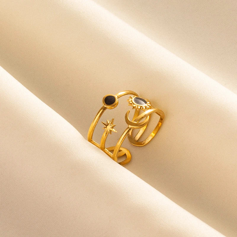 Minimal Black Enamel Ring