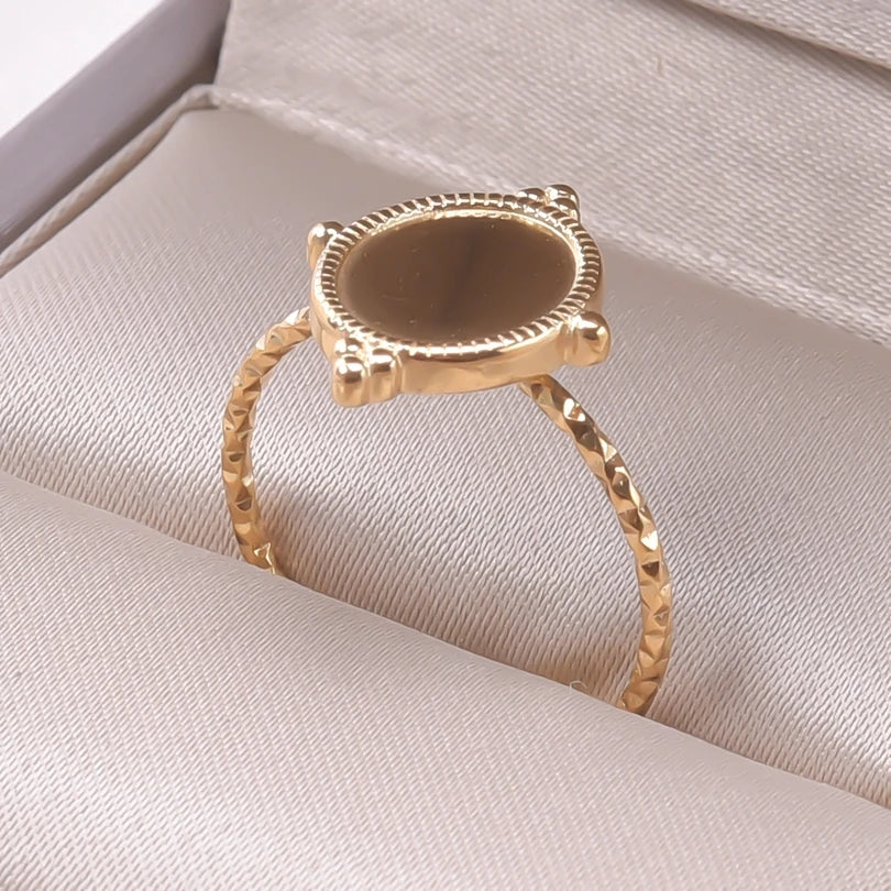 Teardrop Geometric Ring