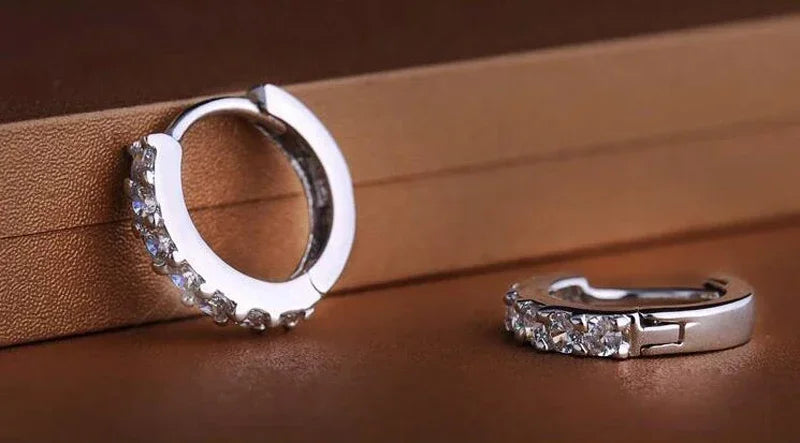 Zirconia Hoop Wedding Earrings