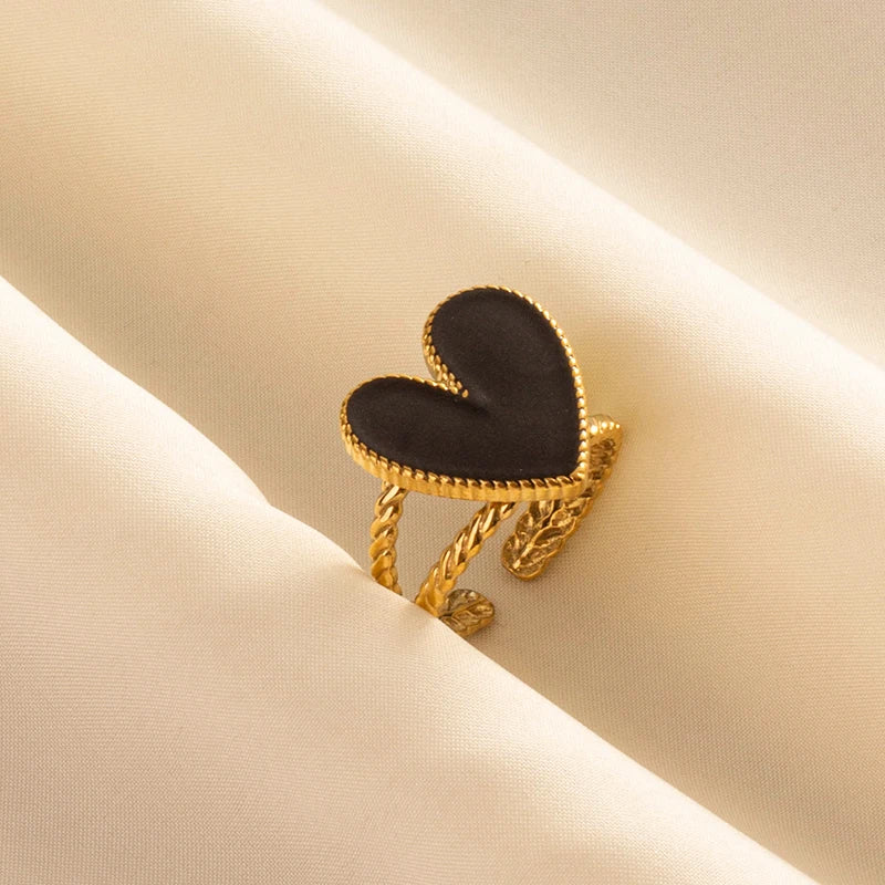 Minimal Black Enamel Ring