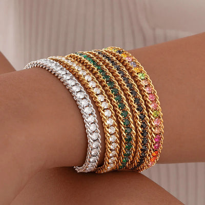 Tennis Zirconia Charm Bracelet