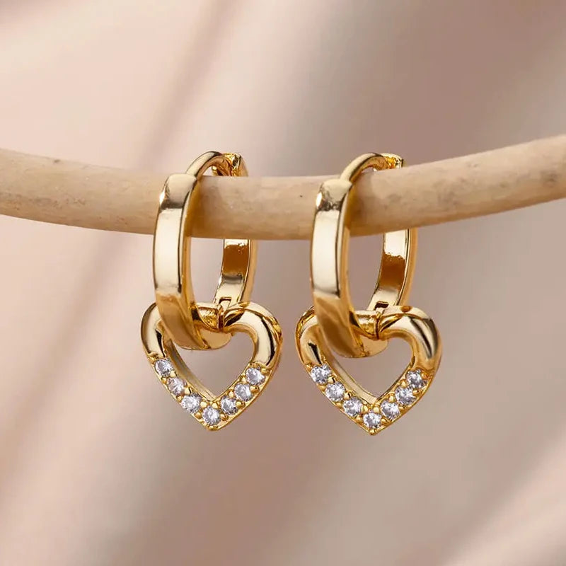 Heart Zirconia Earrings