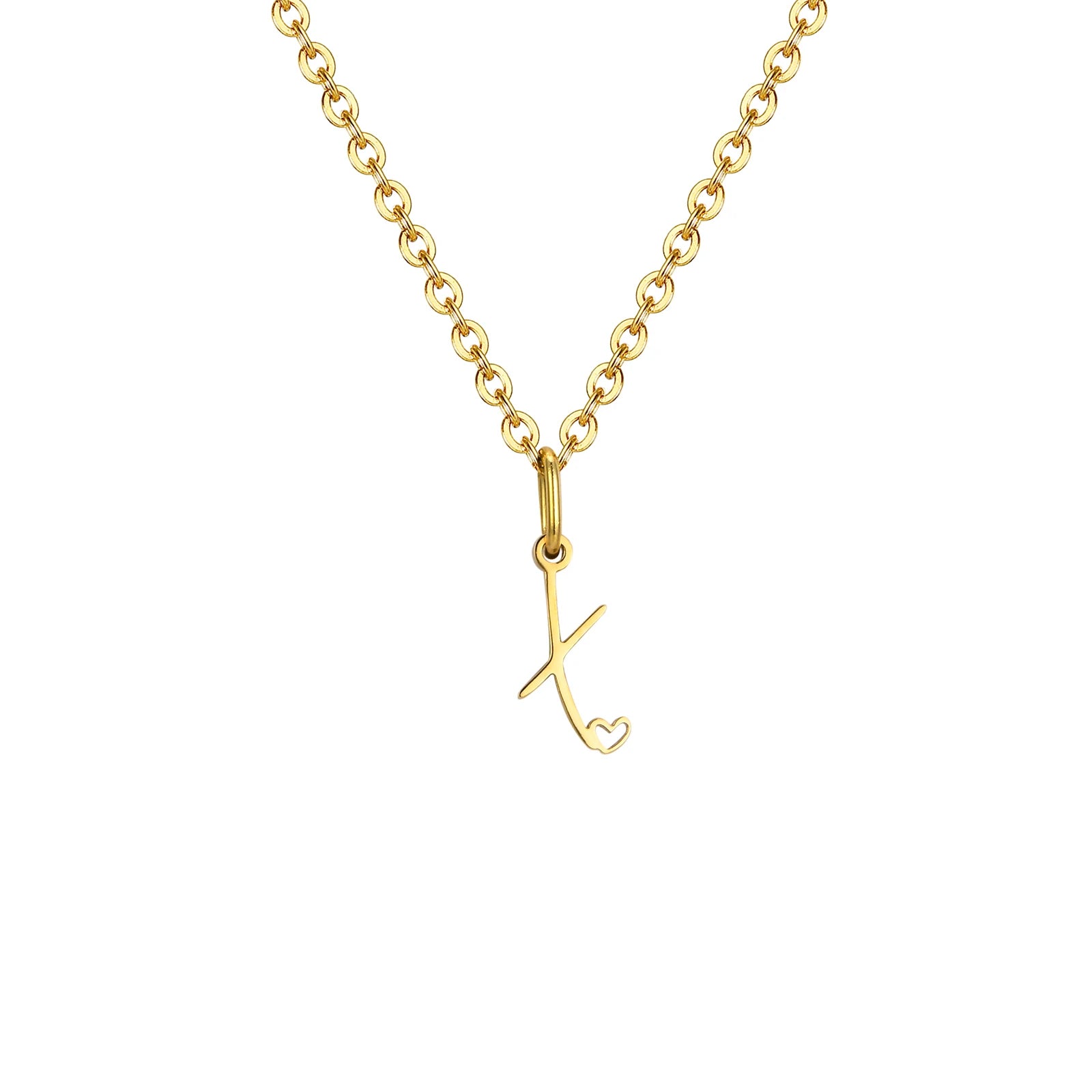 Heart Pendant Initial Necklace