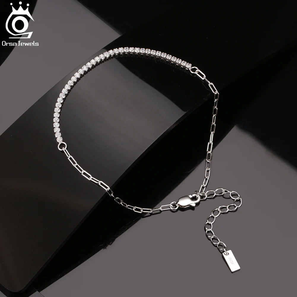Paperclip Chain Tennis Bracelet