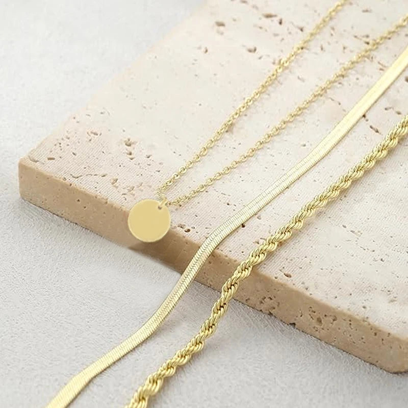 Snake Chain Layered Twisted Necklace