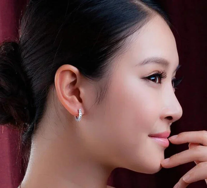 Zirconia Hoop Wedding Earrings