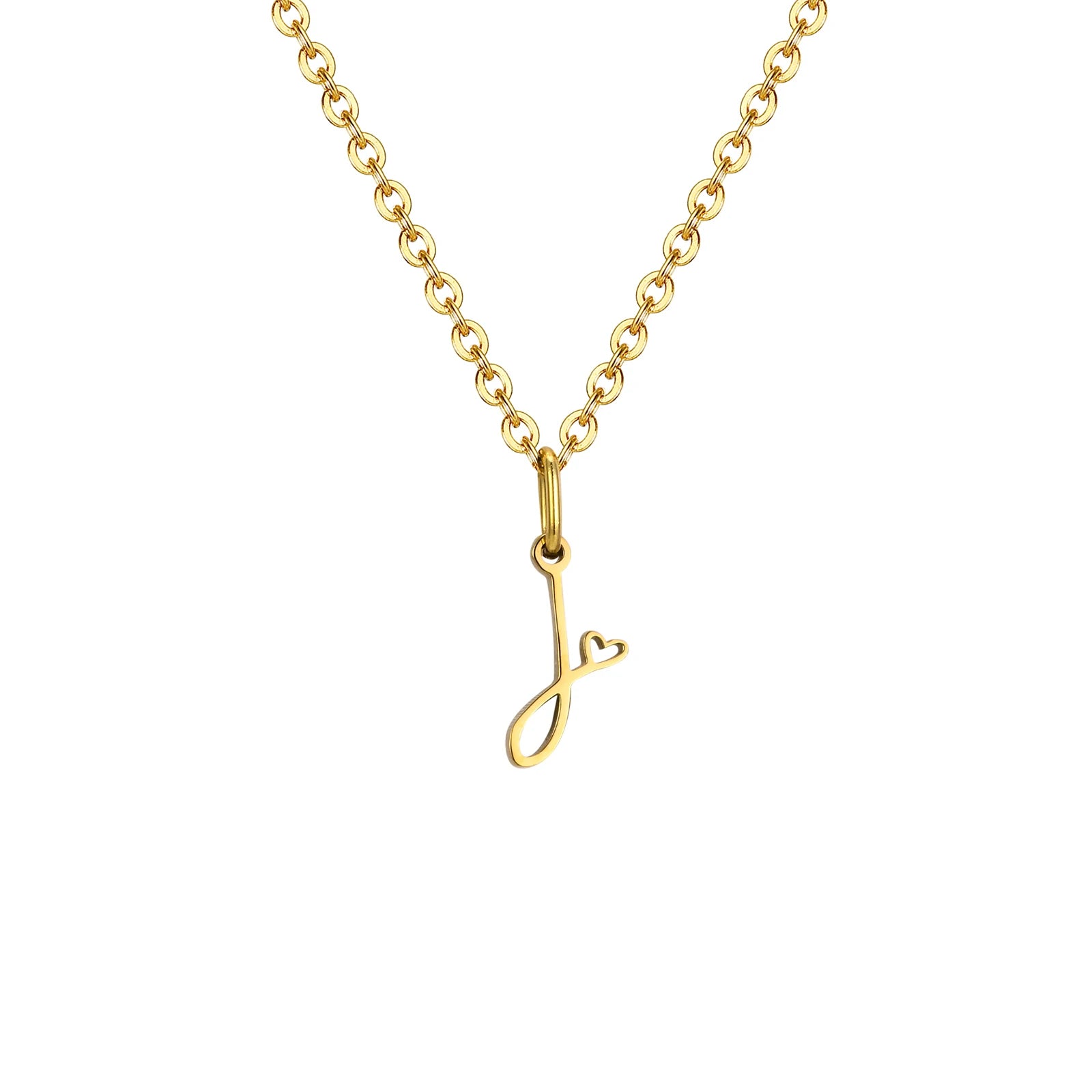 Heart Pendant Initial Necklace