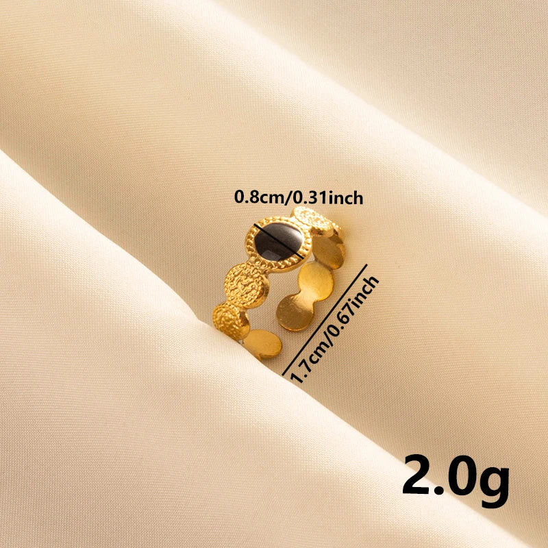 Minimal Black Enamel Ring