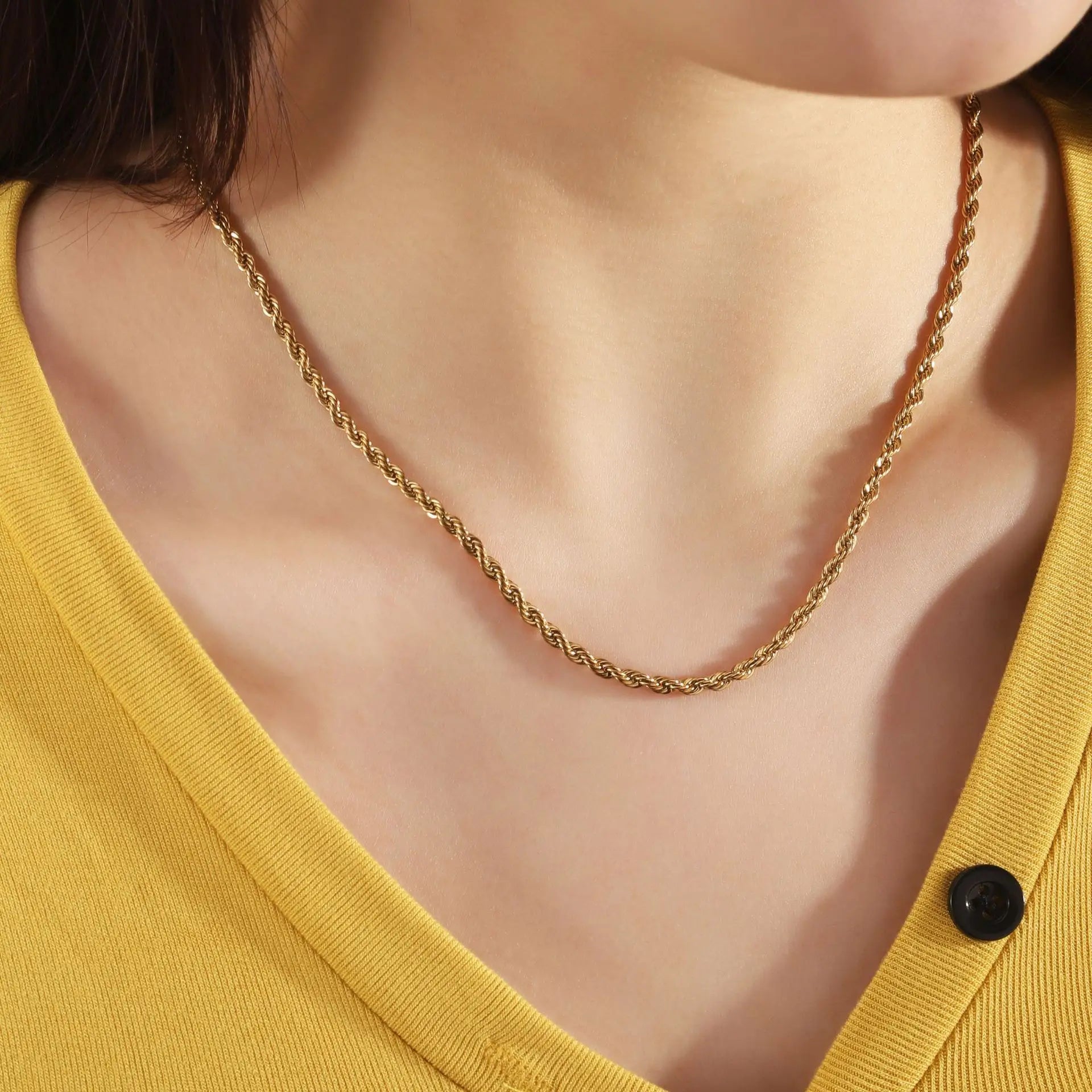 Rope Chain Pendant 3mm Necklace