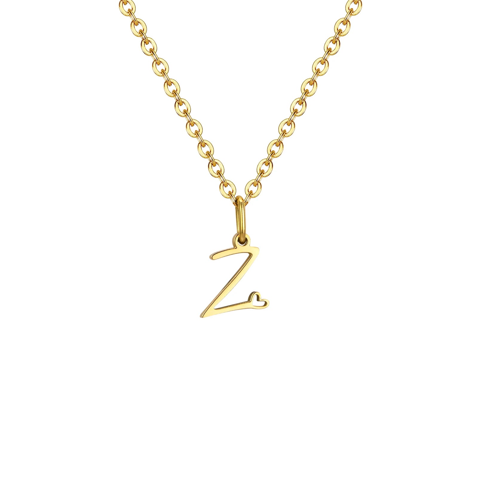Heart Pendant Initial Necklace