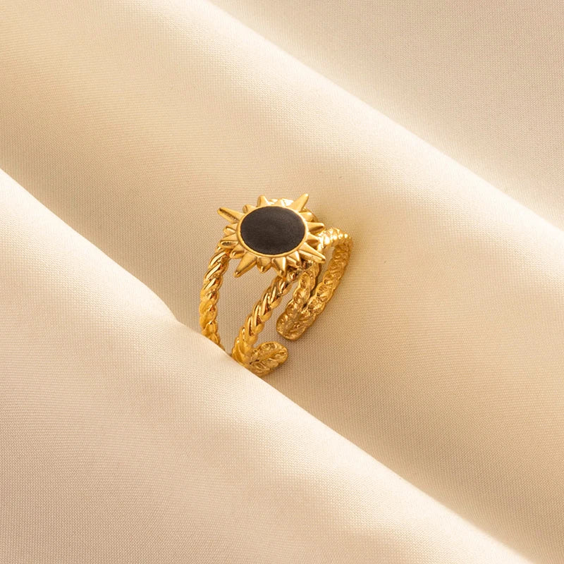Minimal Black Enamel Ring