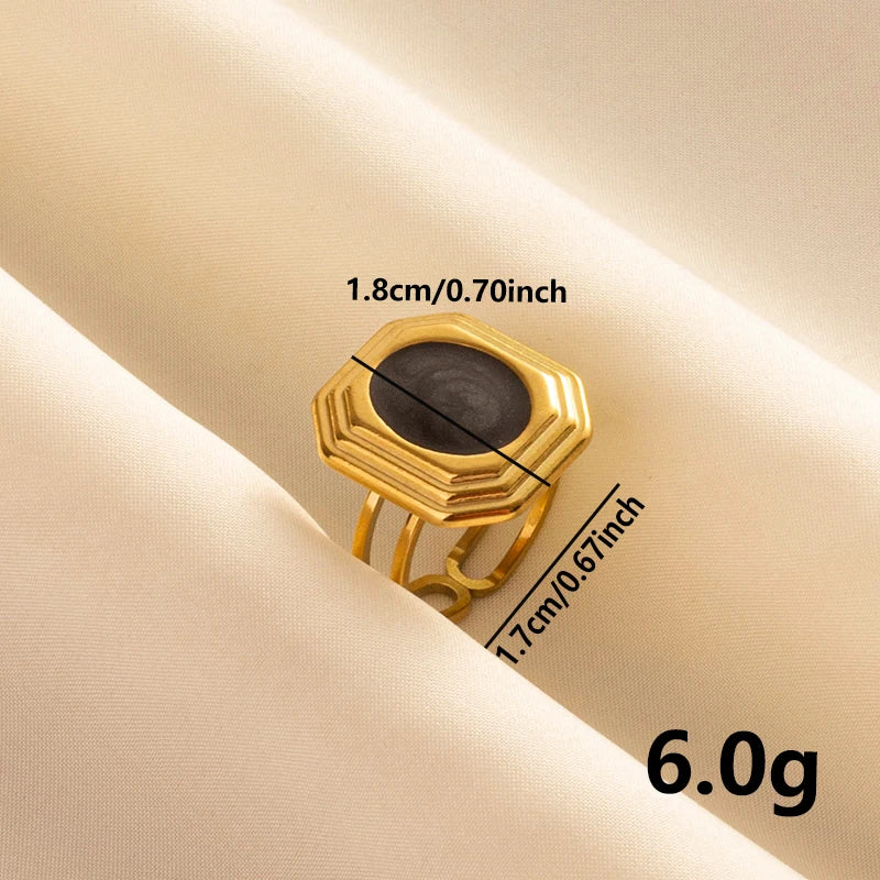 Minimal Black Enamel Ring