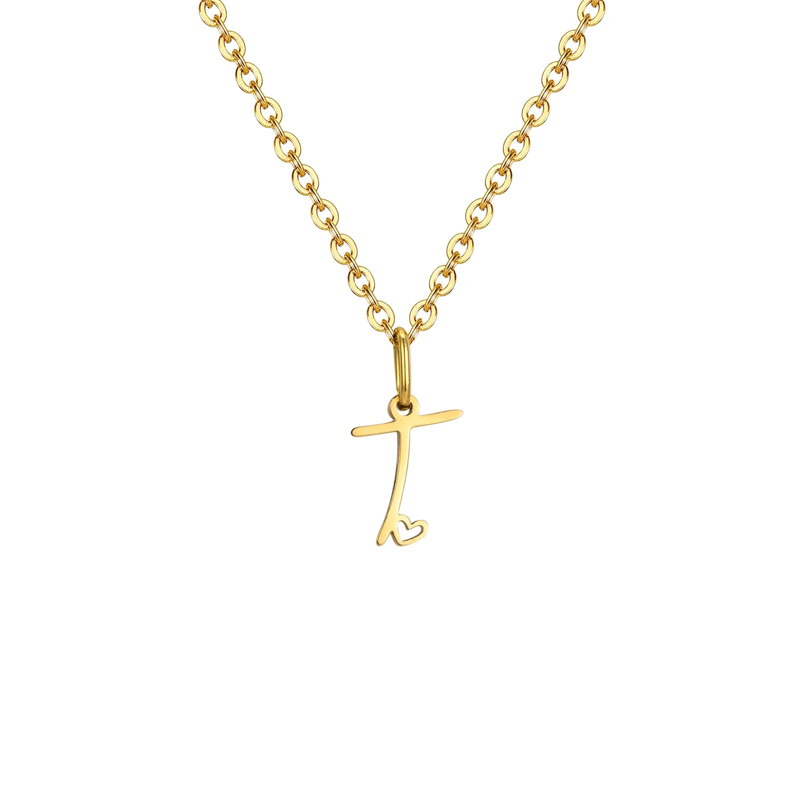Heart Pendant Initial Necklace