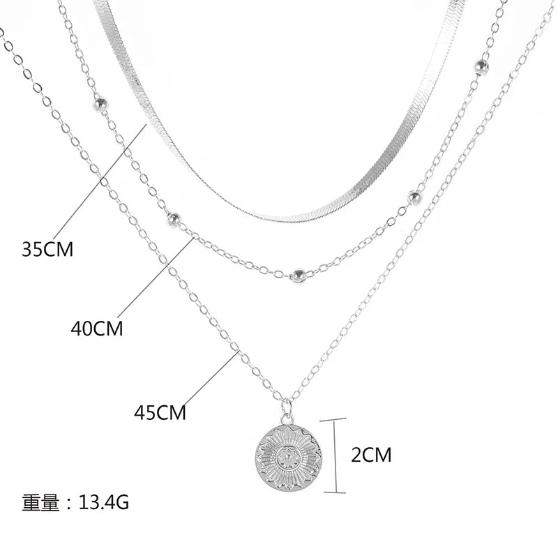Snake Chain Layered Classic 3 Necklace