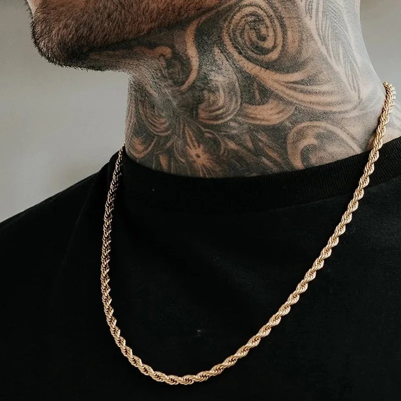 Rope Chain Pendant 3mm Necklace