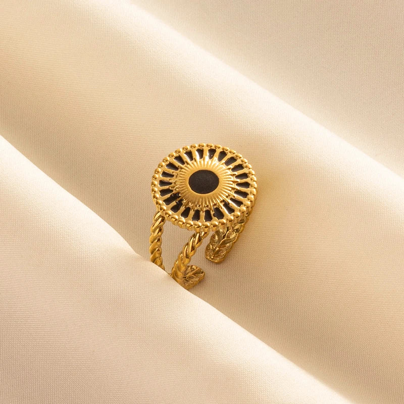 Minimal Black Enamel Ring